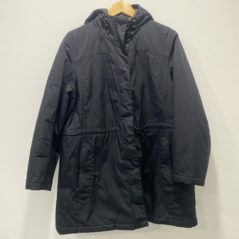 LL Bean Women's Quilted Puffer Hooded Winter Long Down Jacket - XL